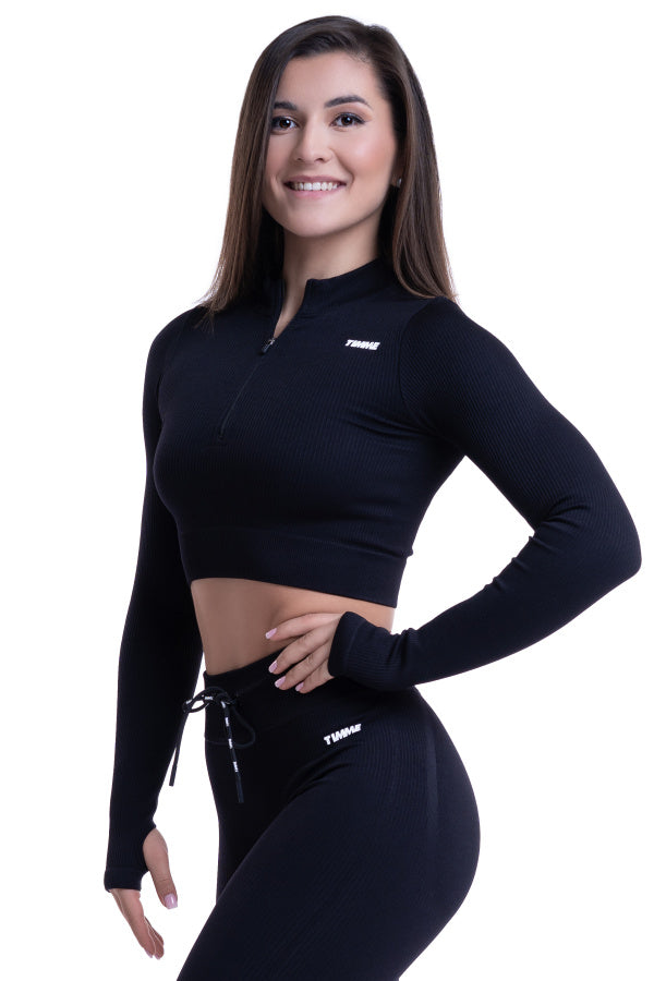 Crop top s dlouhým rukávem Ribbed TIMME